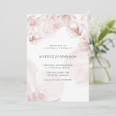 ほこり染みのピンクの蘭の水彩画の誕生日 招待状 (スタンド正面)