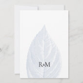 ほこり染みの青い葉の結婚式招待状 招待状 (裏面)