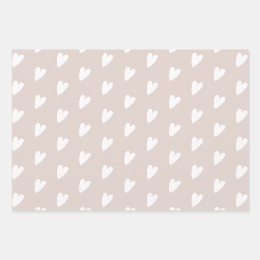 ほこり淡い色のバラ花ハート水玉模様 ラッピングペーパーシート (正面3)