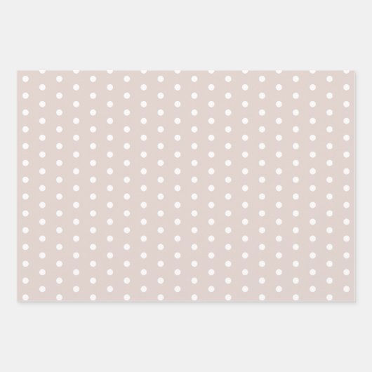 ほこり淡い色のバラ花ハート水玉模様 ラッピングペーパーシート (正面2)