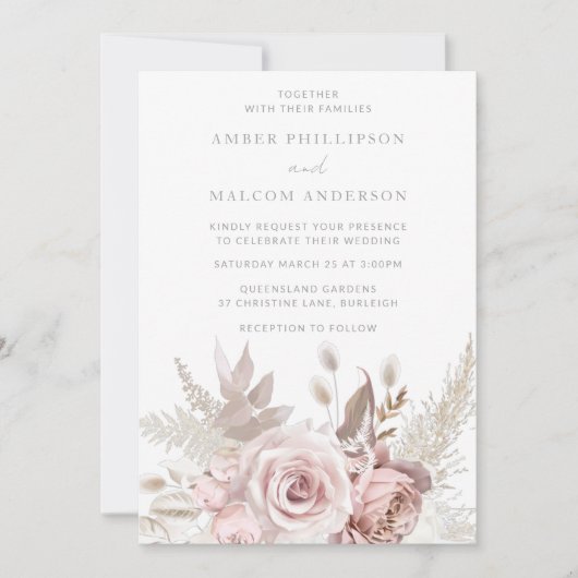 ほこり素晴らしバラフローラ結婚ズ 招待状 (正面)