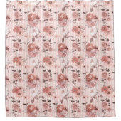 ほこり素朴バラ赤面ピンクフローラ シャワーカーテン (正面)