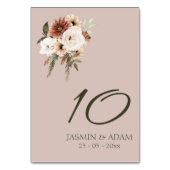 ほこり素朴ピンクフローラの結婚テーブル番号 テーブルナンバー (正面)