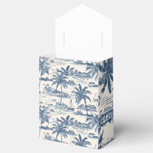 ほこり絵を描青柄ギフトボックス付き弓 フェイバーボックス (オープン)