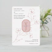 ほこシンプルのバラモダンフローラバラ金ゴールド結婚の 箔招待状 (立ち正面)