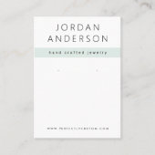 ほこモダン淡い色のろ海緑の白いイヤリングカード 名刺 (正面)