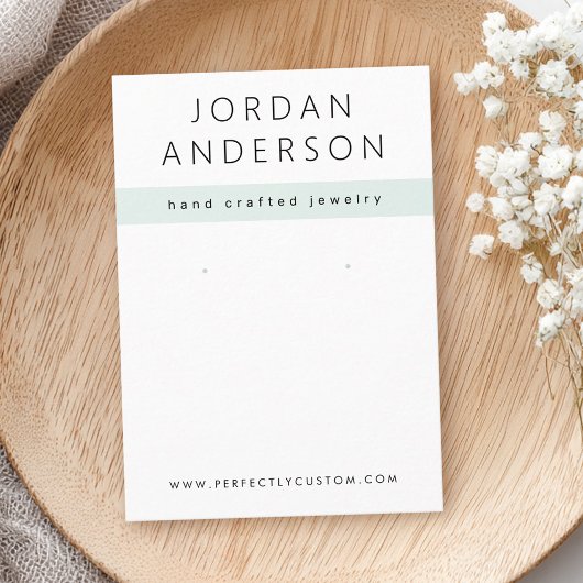 ほこモダン淡い色のろ海緑の白いイヤリングカード 名刺