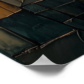 ほこ鮮やかり鳥とステンドグラスの花 ポスター (角)