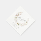 ほっこりとした白い草原の花輪 ブライダルシャワー スタンダードカクテルナプキン (角)