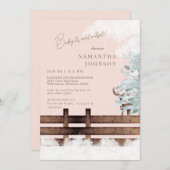 ほっこりウッドランド 赤ちゃん 外は寒い 招待状 (正面/裏面)