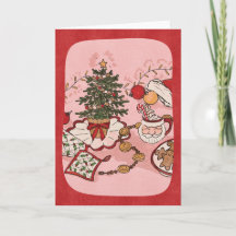 ほっこりクリスマスシーンの水彩ホリデーカード