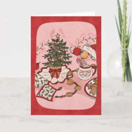 ほっこりクリスマスシーンの水彩ホリデーカード カード