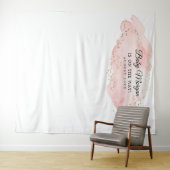 ほっこりゴールドのベイビーシャワーバックドロップ写真小道具 タペストリー (インサイチュ(横))