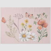 ほっこりピンクの桃の花のデコパージュ 薄葉紙 (正面)