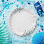 ほっこりピンクの水彩幾何学ボタニカルウェディング ペーパープレート (パーティー)