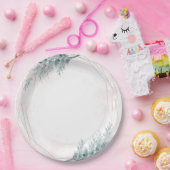 ほっこりピンクの水彩幾何学ボタニカルウェディング ペーパープレート (パーティー)