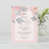 ほっこりピンクの芍薬とサボテンのウェディング招待状 (スタンド正面)