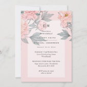 ほっこりピンクの芍薬とサボテンのウェディング招待状・披露宴 (正面)