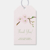 ほっこりピンクの花柄の女の子のベビーシャワーお礼の品 ギフトタグ (正面)