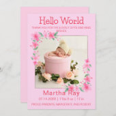 ほっこりフォト 新生児女の子の誕生お知らせカード シーズンカード (正面/裏面)