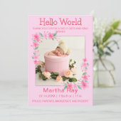 ほっこりフォト 新生児女の子の誕生お知らせカード シーズンカード (スタンド正面)