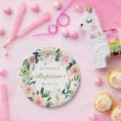 ほっこりフラワー洗礼ペーパープレート ペーパープレート (パーティー)