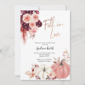 ほっこりマーズラ色が恋に落ちるパンプキン ブライダルシャワー 招待状 (正面)