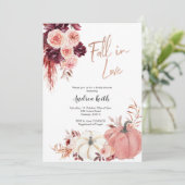 ほっこりマーズラ色が恋に落ちるパンプキン ブライダルシャワー 招待状 (スタンド正面)