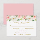 ほっこり花の食事選択返信カード 出欠カード (正面/裏面)