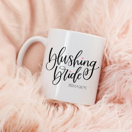 ほっこり花嫁 モダンカリグラフィー ピンクハート オーダーメイド ツートーンマグカップ