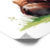 ほっこり花柄ベビーハイランドカウポスター ポスター (角)