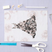 ほっこり ブラック クラッシーフラワーローズドレス ブライダルシャワー 薄葉紙 (クラフト)