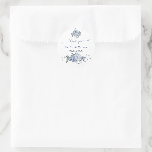 ほっこエレガントり青い花ありがとう ラウンドシール (バッグ)