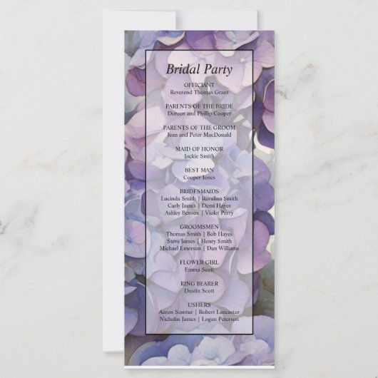 ほっこエレガントろ紫色の水色フローラプログラム (裏面)