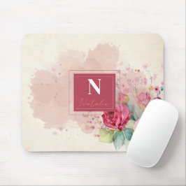 ほっこモダンろフローラlバエレガント縁どルグルピンク マウスパッド