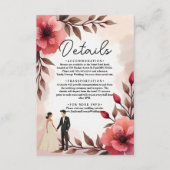 ほっそエレガントバラ新郎新婦フローラズ結婚 エンクロージャーカード (正面)