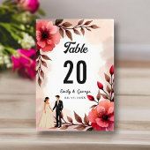 ほっそエレガントバラ新郎新婦フローラズ結婚 テーブルナンバー