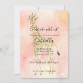 ほっぺがピンクのキリン 招待状 (正面)