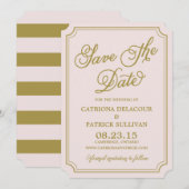 ほっぺたの赤 & ゴールドのふんわりとした結婚式の延期のお知らせ 招待状 (正面/裏面)