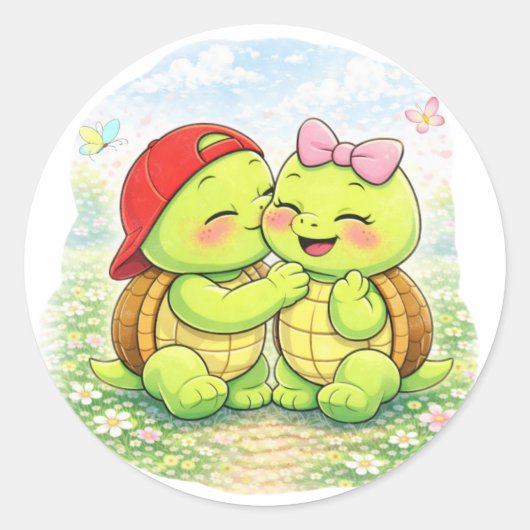 ほっぺにキス ラウンドシール (正面)