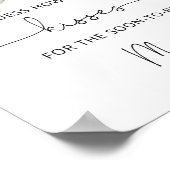 ほっぺのばら赤ネイビー キスの数 結婚式のゲーム ポスター (角)