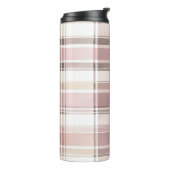 ほっぺのようなバラ色のクリームブラウンのストライプのクリスマス タンブラー (回転左)