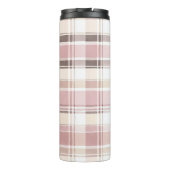 ほっぺのようなバラ色のクリームブラウンのストライプのクリスマス タンブラー (裏面)