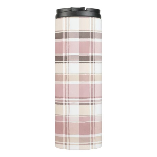 ほっぺのようなバラ色のクリームブラウンのストライプのクリスマス タンブラー (裏面)