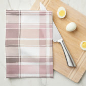 ほっぺのようなバラ色のクリームブラウンのストライプの結婚前お披露目パーティー キッチンタオル (四つ折り)