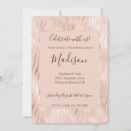 ほっぺのようなピンクのゼブラ柄 招待状