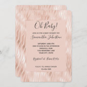 ほっぺのようなピンクのゼブラ 赤ちゃんのシャワーパーティー 招待状 (正面/裏面)