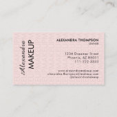 ほっぺのピンクとブラックのスクリプト写真メイクアップビジネス 名刺 (裏面)