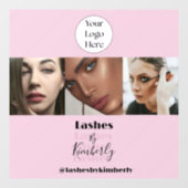 ほっぺのピンクのスクリプトロゴ写真まつげスタジオ ウィンドウサイン (シート)