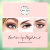 ほっぺのピンクのスクリプトロゴ写真まつげスタジオ ウィンドウサイン (シート3)